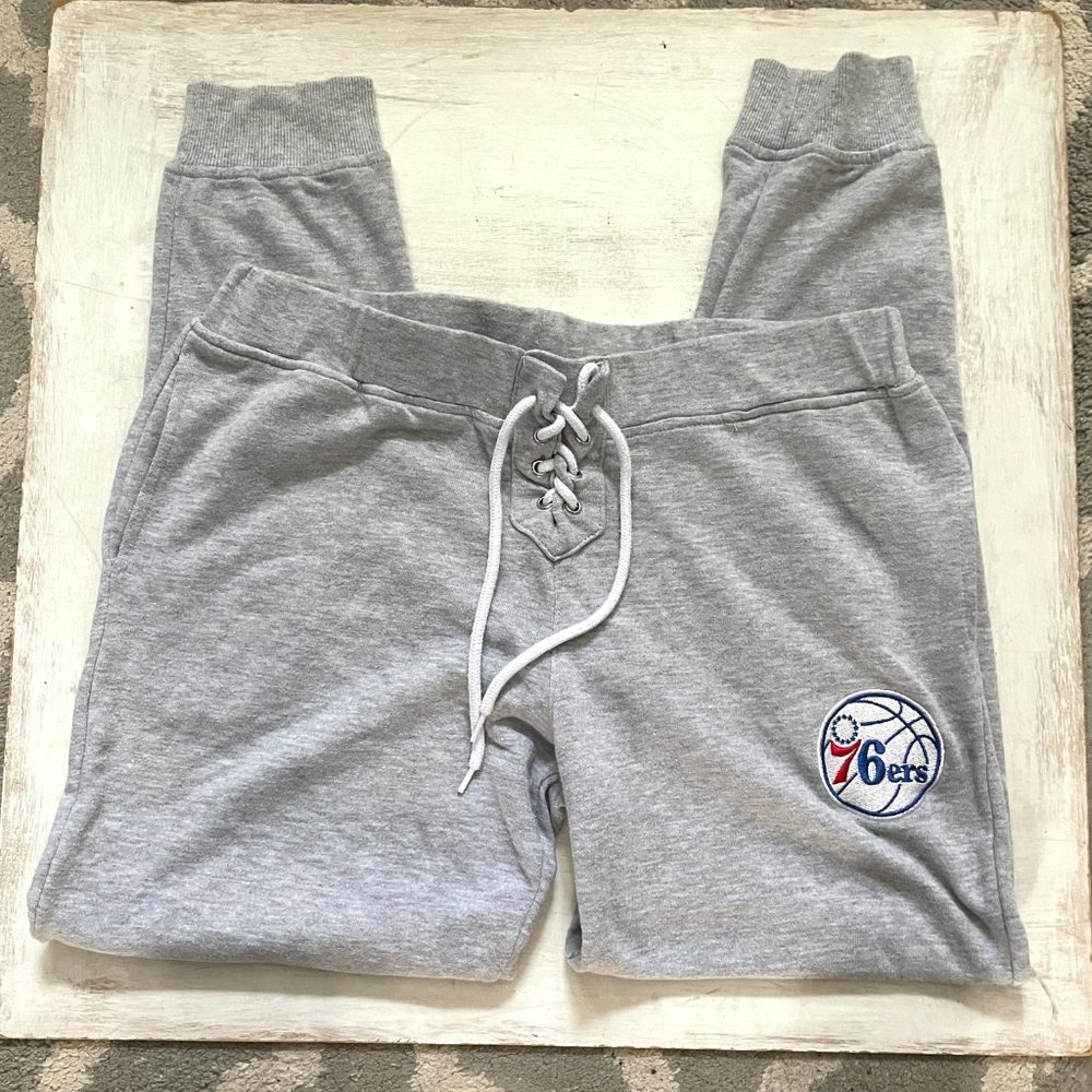 NBA Philadelphia 76ers Lace Up Grey Joggers Size L